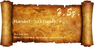 Handel Szilamér névjegykártya